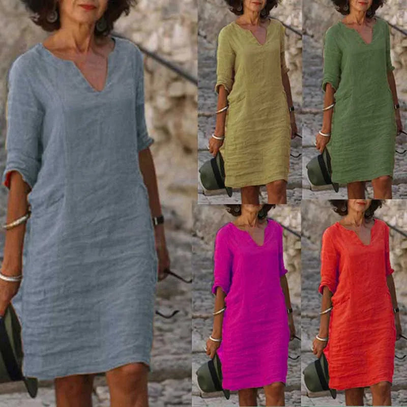 Mira – Casual katoenen vintage-geïnspireerde mini-jurk