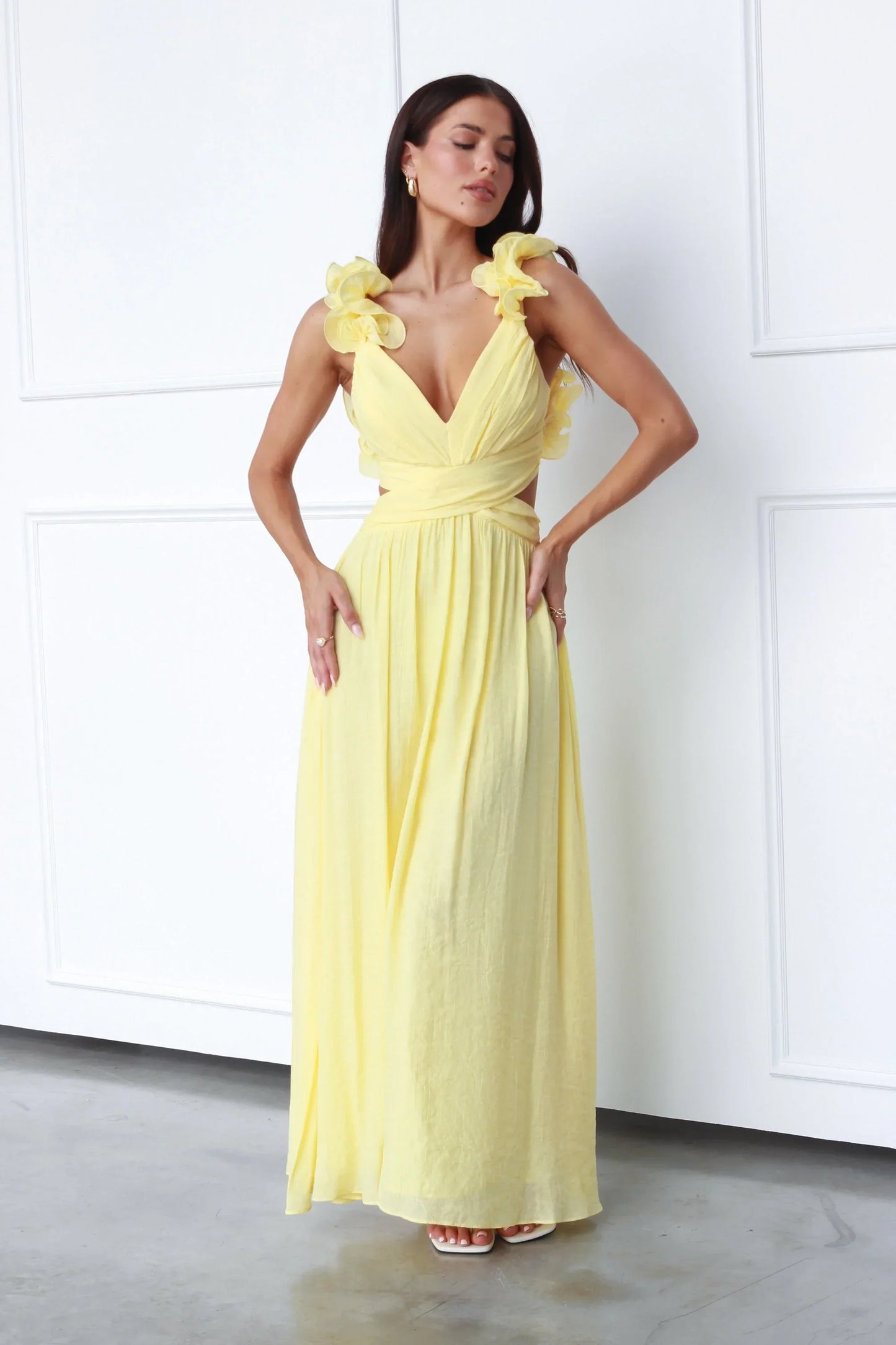 Halee - elegante jurk met diepe v -neck