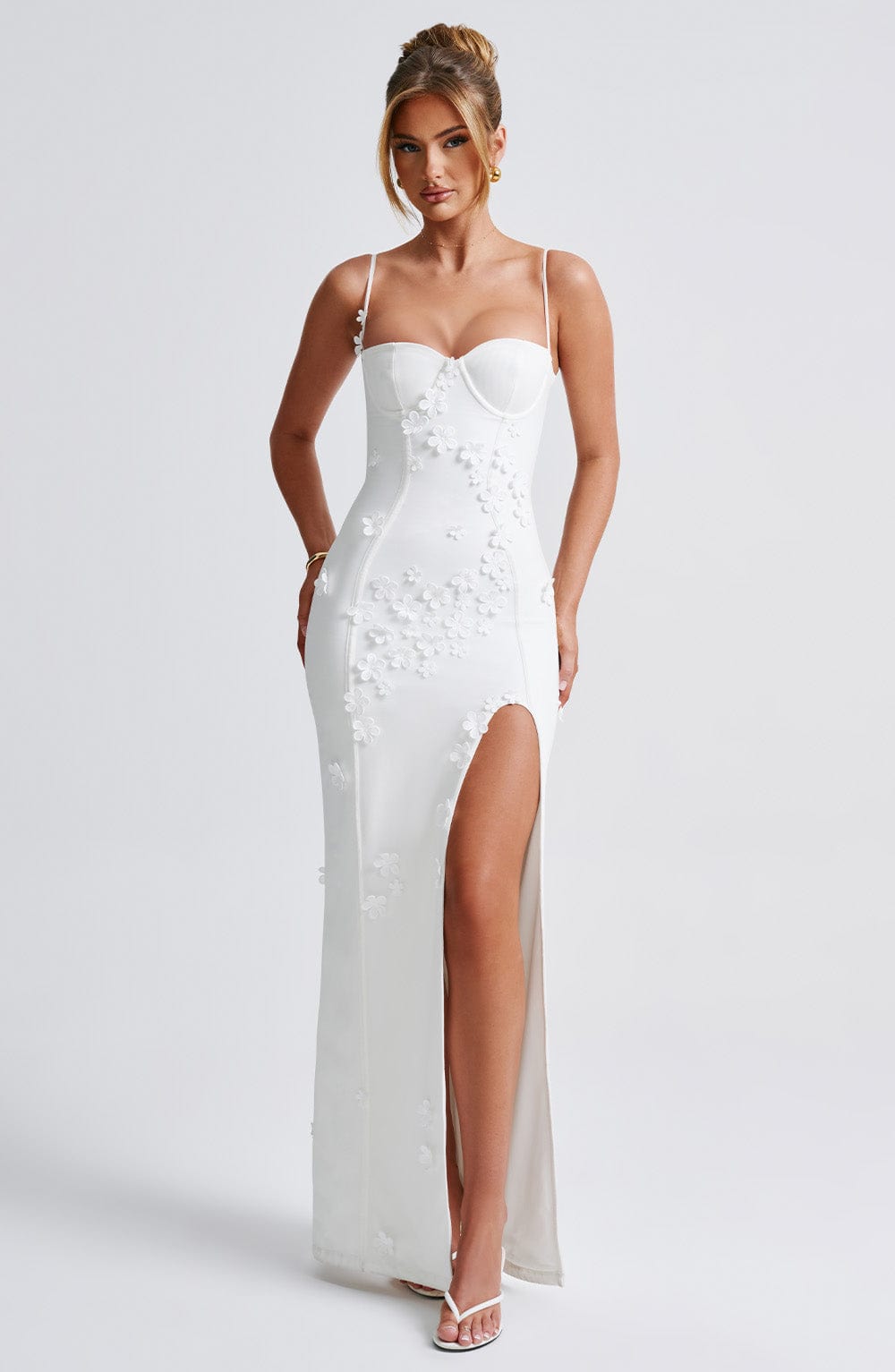 Bianca - Maxi-jurk met bloemenapplicatie