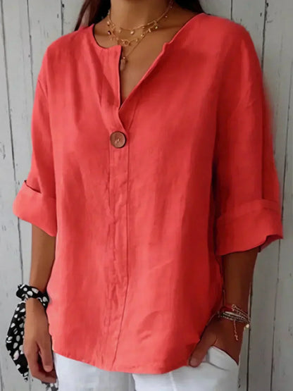 Sabrina-ontspannen v-hals blouse