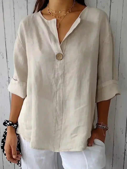 Sabrina-ontspannen v-hals blouse