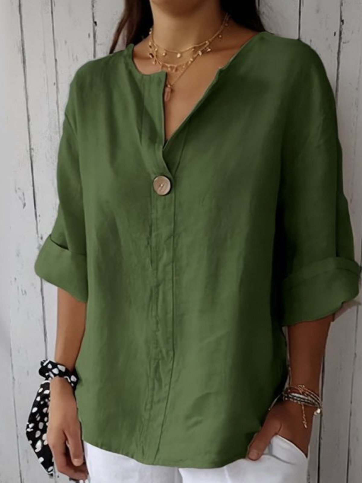 Sabrina-ontspannen v-hals blouse