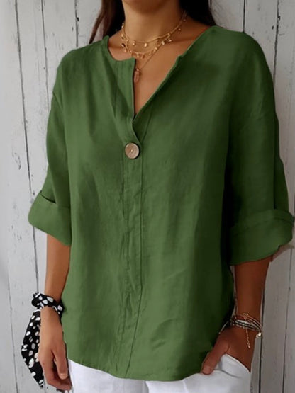 Sabrina-ontspannen v-hals blouse