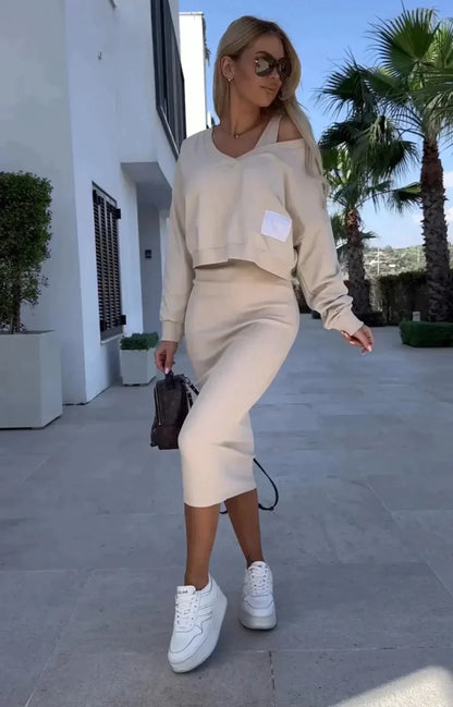 Juna - Elegante jurk met trui