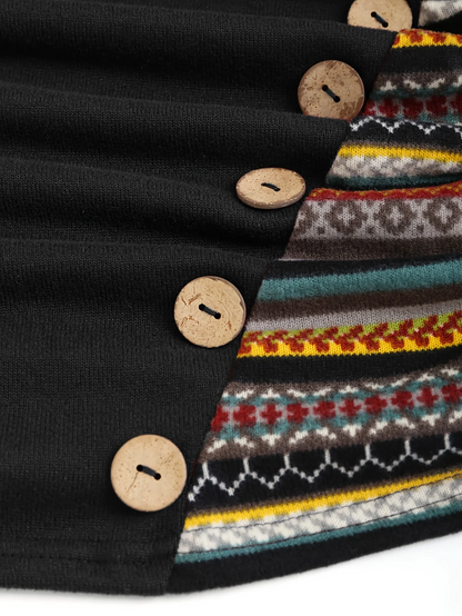 Boho-patchworkhoodie voor dames