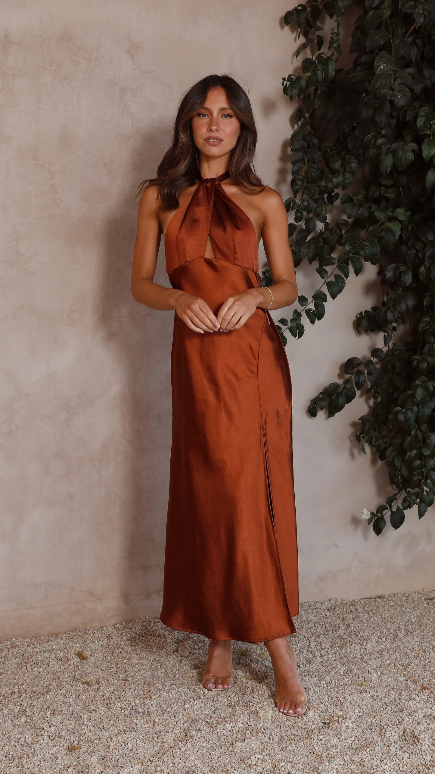 Vesta - Halter maxi-jurk