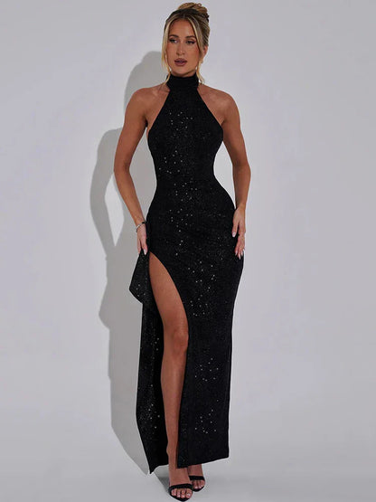 Liranna - Maxi-jurk zonder rug en split