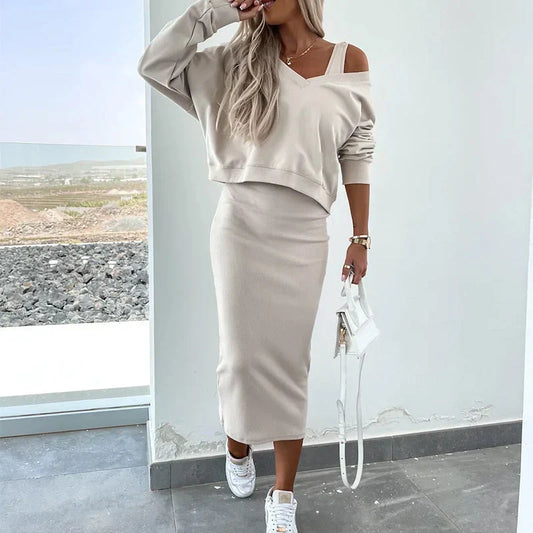 Juna - Elegante jurk met trui