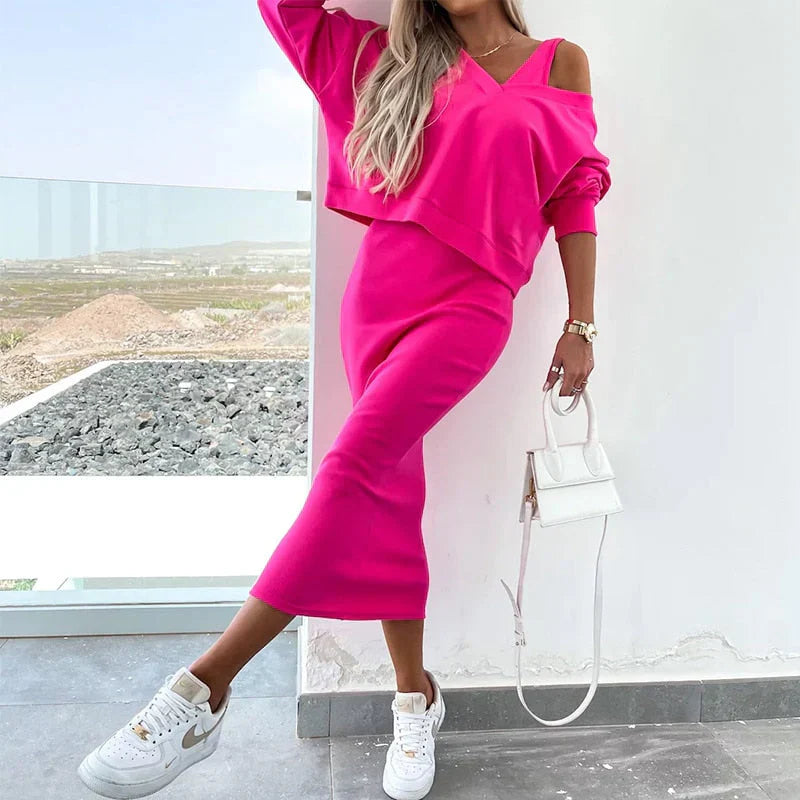 Juna - Elegante jurk met trui