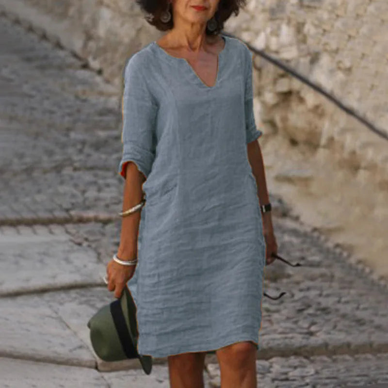 Mira – Casual katoenen vintage-geïnspireerde mini-jurk