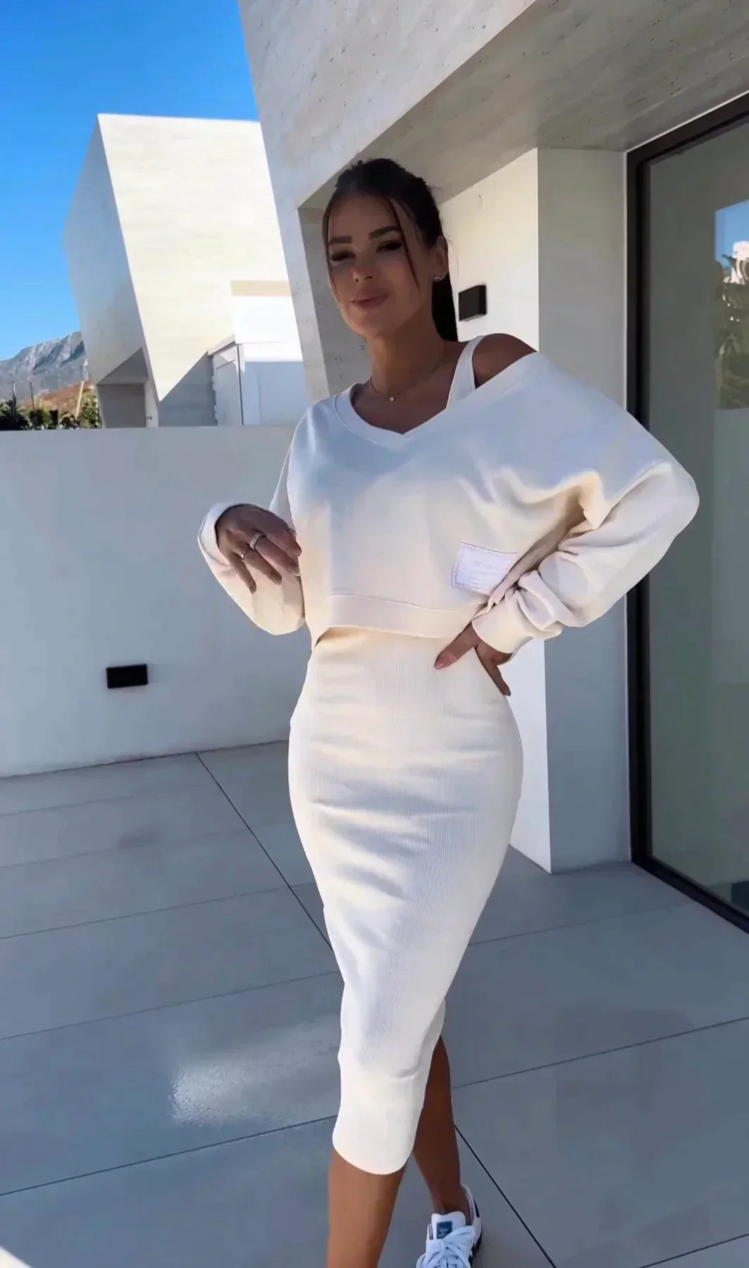 Juna - Elegante jurk met trui