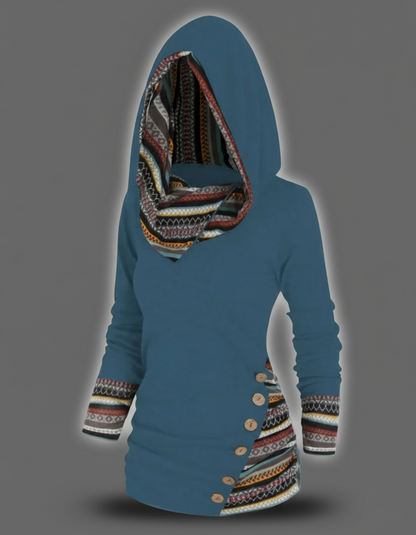 Boho-patchworkhoodie voor dames