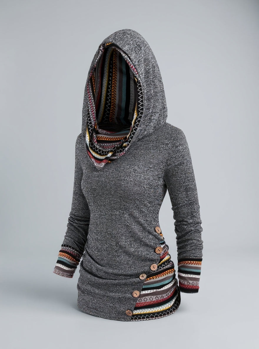 Boho-patchworkhoodie voor dames