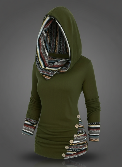 Boho-patchworkhoodie voor dames