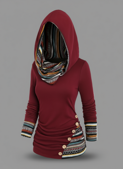 Boho-patchworkhoodie voor dames
