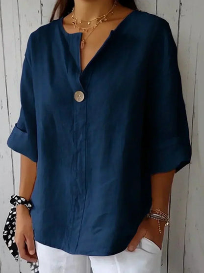 Sabrina-ontspannen v-hals blouse