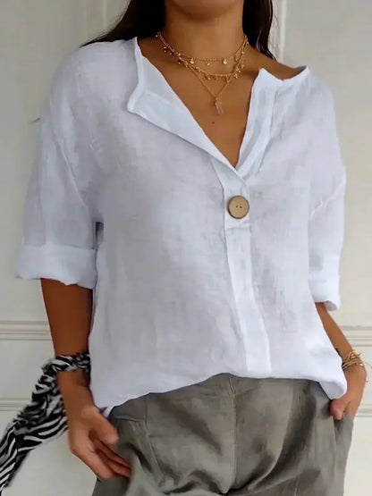Sabrina-ontspannen v-hals blouse