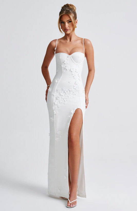 Bianca - Maxi-jurk met bloemenapplicatie