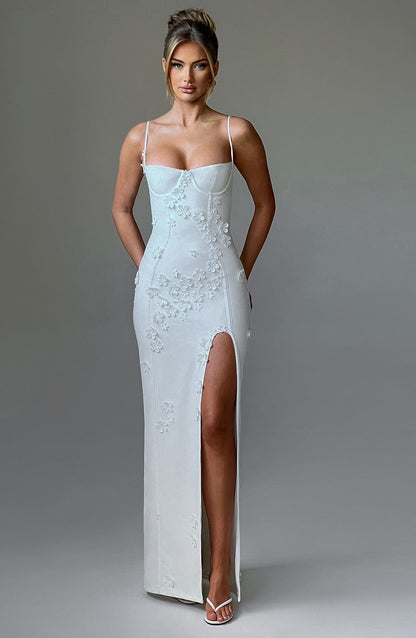 Bianca - Maxi-jurk met bloemenapplicatie