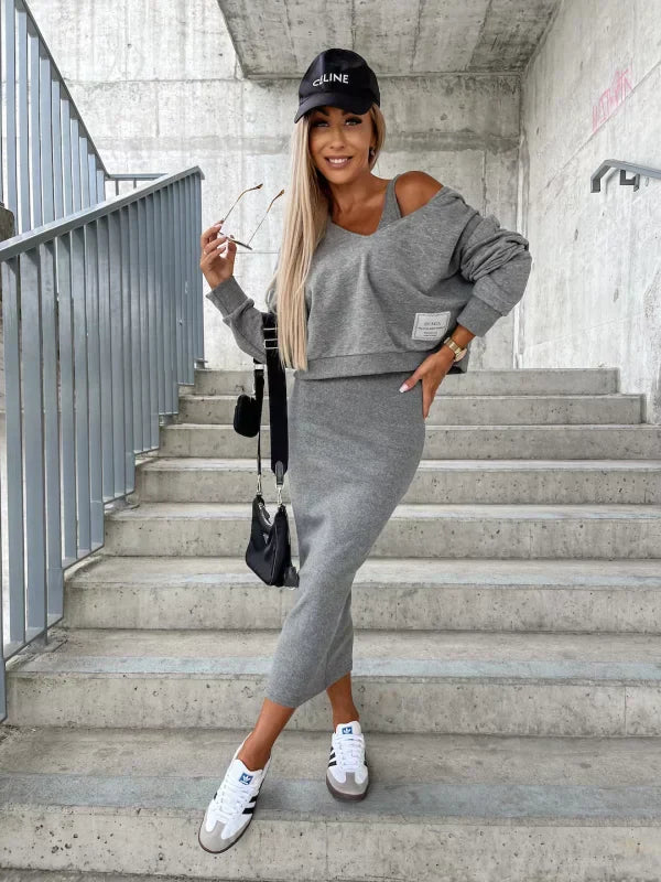 Juna - Elegante jurk met trui